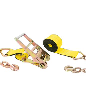 Ratchet Strap with Chain Anchor 4"x 40' - Set of 3