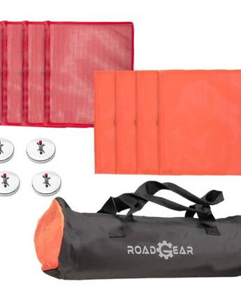 Oversize Load Signs Kit , Flags w/ Wire Loop & Dowel, & Mounting Magnets w/ Carry Bag
