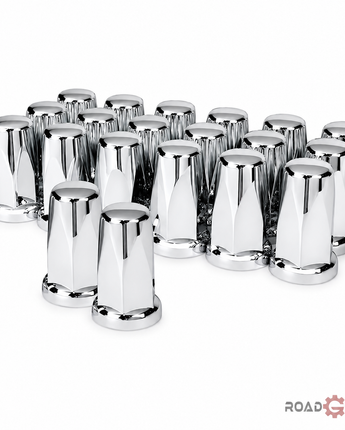 Chrome Plastic 33mm Push-On Nut Covers – Pack of 10
