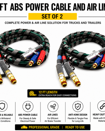 12ft ABS Power Cable and Air Lines - Set of 2
