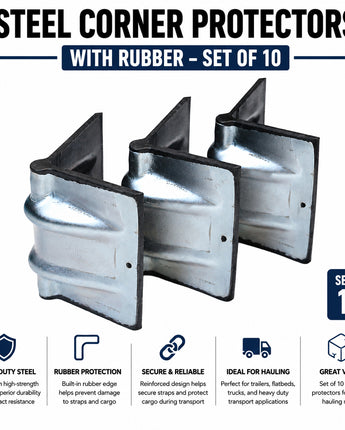 Steel Corner Protectors with Rubber – Set of 10