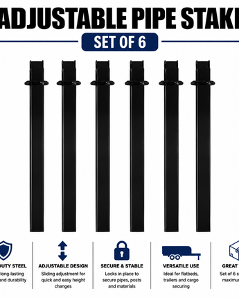 Adjustable Pipe Stake - Set of 6