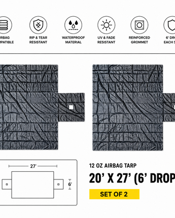 12oz Airbag Tarp - 20'x27' (6' Drop) - Set of 2