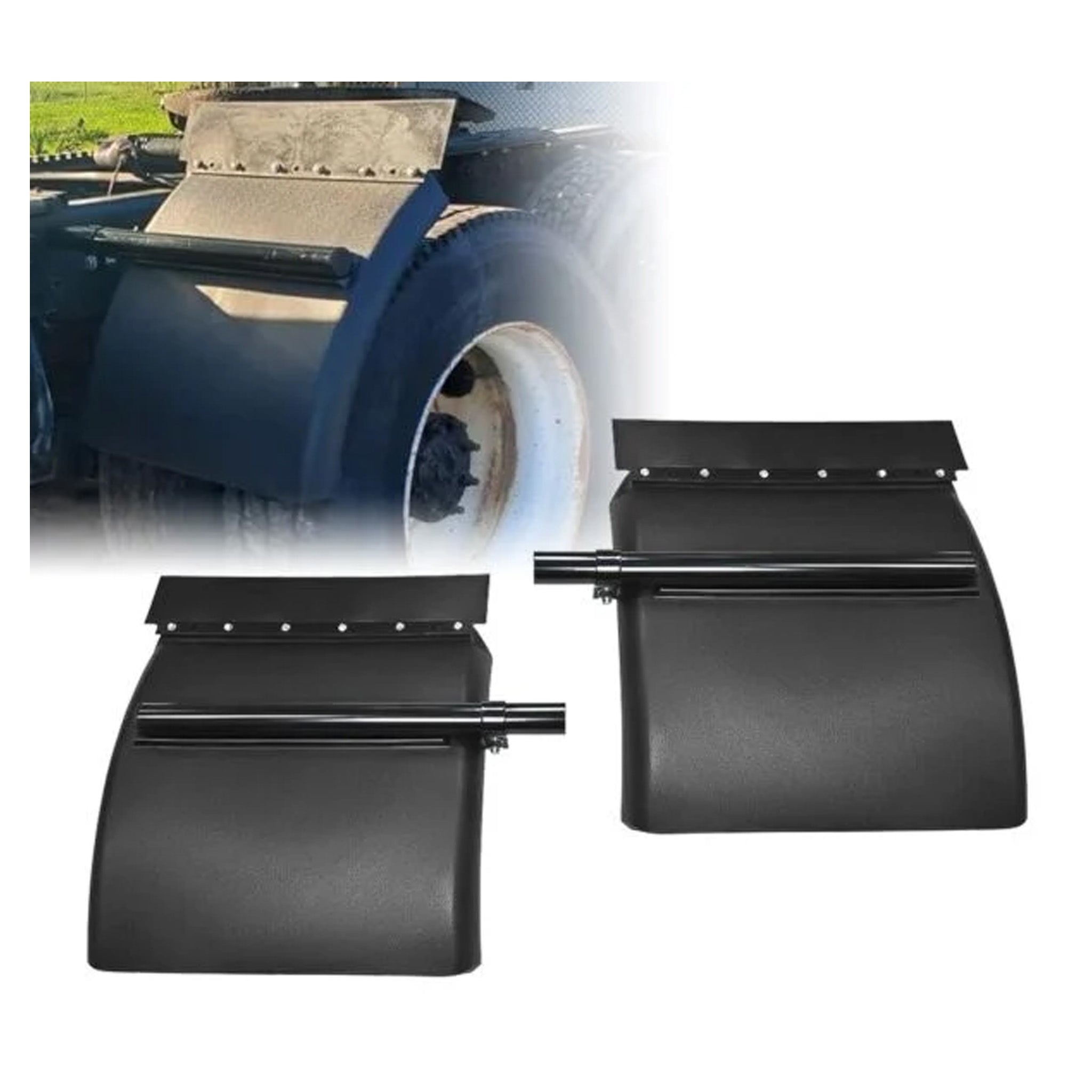 RoadGear Truck Quarter Fender Black Poly, 24" x 24" Road Gear