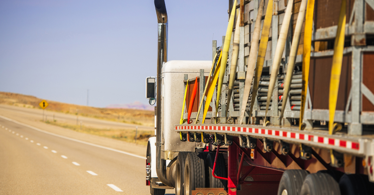 fleet truck secured with ratchet straps