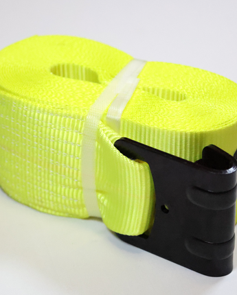 Winch Straps with Flat Hooks – 4" × 30' Heavy Duty Webbing (Set of 10)